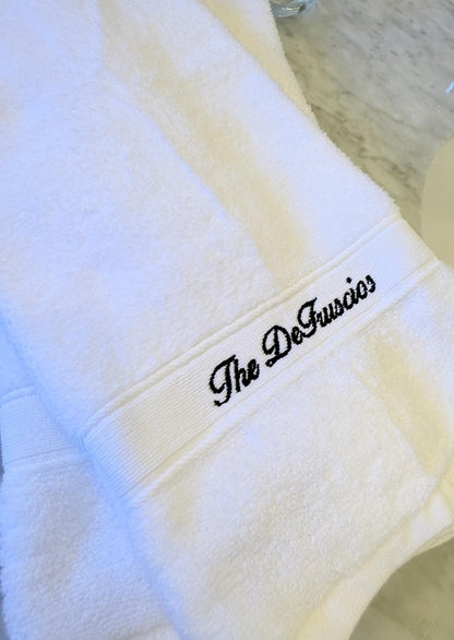 Personalized Hand Towel, Custom Embroidered Family Name Towel, Luxury Cotton Bathroom Decor, Housewarming Wedding or Hostess Gift