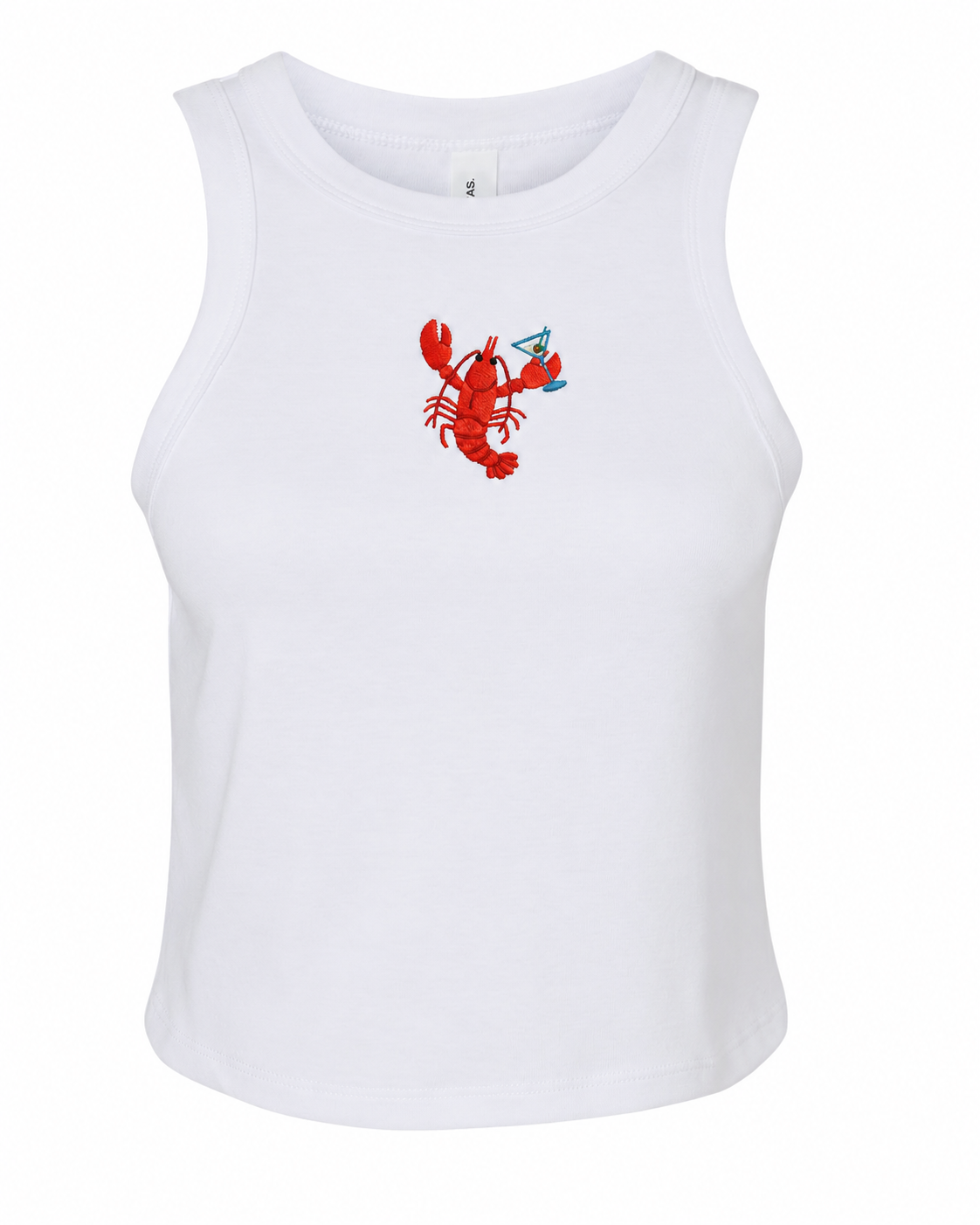 Embroidered Lobster Martini Tank Top