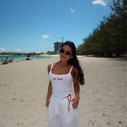 Embroidered Personalized Mrs. Tank Top for Bride