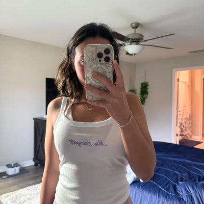 Embroidered Personalized Mrs. Tank Top for Bride