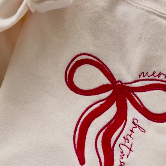 Merry Christmas Embroidered Sweatshirt, Christmas Sweatshirt, Christmas Sweatshirt for Women, Christmas Embroidery Sweatshirt