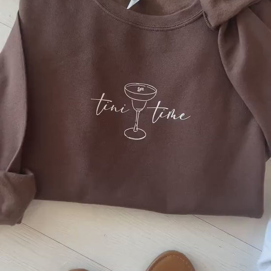 Espresso Martini Sweatshirt, Martini Crewneck, Tini Time, Birthday Gift for Her, Martini Lover Gift, Social Club Sweater, It's Martini Time