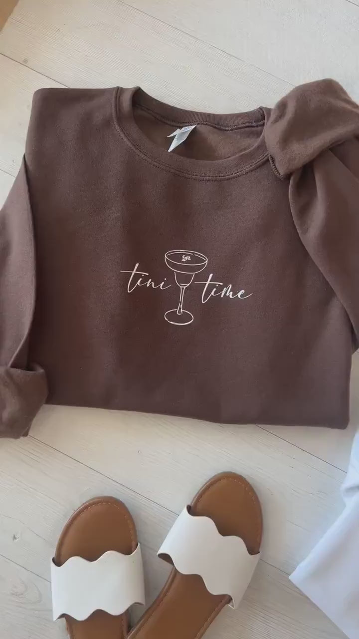 Espresso Martini Sweatshirt, Martini Crewneck, Tini Time, Birthday Gift for Her, Martini Lover Gift, Social Club Sweater, It's Martini Time