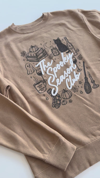 Embossed Spooky Season Fall Graphic Sweatshirt