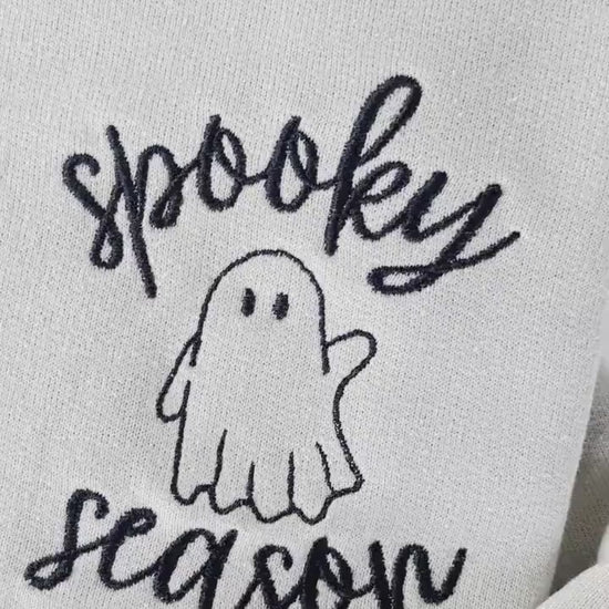 Halloween Embroidered Sweatshirt, Fall Embroidery, Spooky Season, Halloween Sweatshirt, Ghost Sweatshirt, Fall Crewneck, Fall Sweatshirt