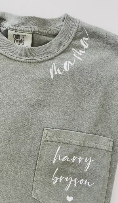 Mama Shirt, Custom Mama T Shirt, Mom Shirt With Names, Pocket Mama Shirt, Mother's Day Shirt, Gift For Mom, Gift For Wife, New Mom Gift