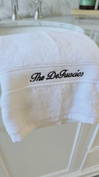 Personalized Embroidered Family Name Luxury Cotton Hand Towel