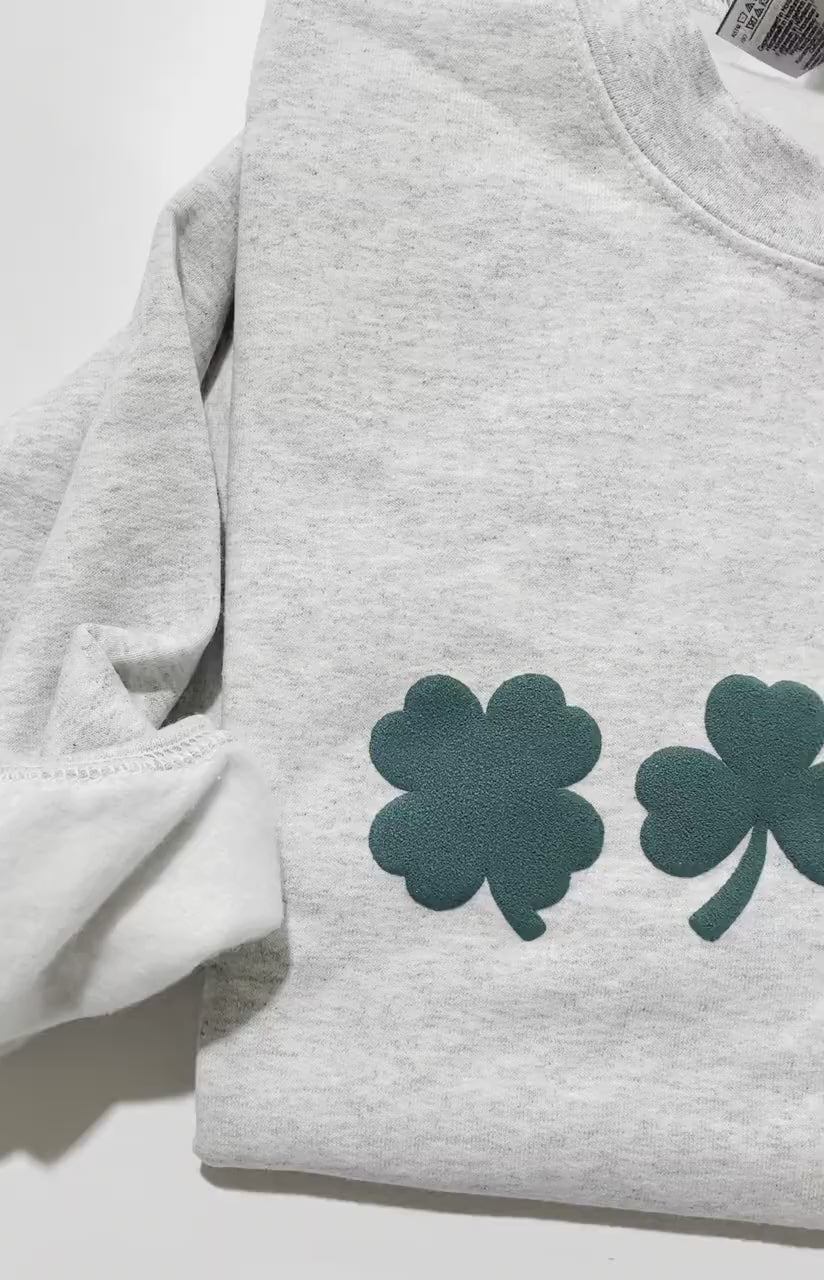 Embossed St. Patricks day Sweatshirt, Women's St Paddy's Day Outfit, Shamrock Sweatshirt, Lucky Sweater, St Pattys Day Sweater