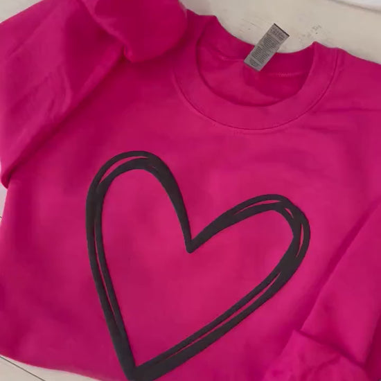 Embossed Valentines Day Sweatshirt, Valentine Day Sweater, Heart Sweatshirt, Galentines day shirt, Love top, Valentine gift, gift for her