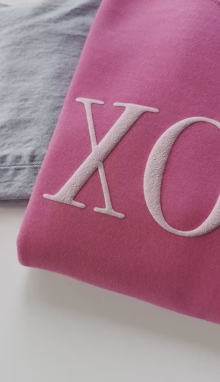 Embossed XOXO Sweater, Valentine's Sweater, Valentine's Day Shirt, Galentine's Day, Valentine's Outfit, Women's Valentine's Day Crewneck