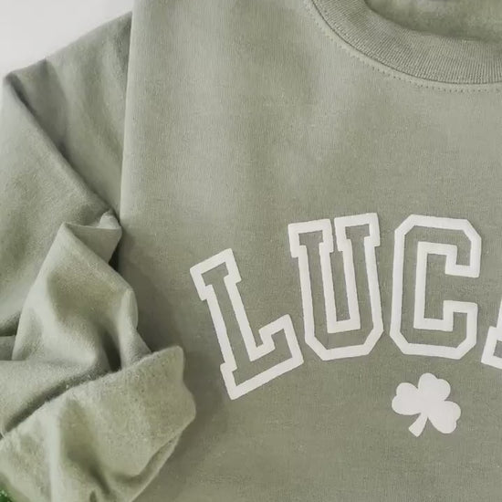 Womens St. Patricks Day Sweatshirt, Lucky Sweatshirt, Irish Sweatshirt, Clover Sweatshirt, Four Leaf Clover Shirt, Womens Lucky Sweatshirt