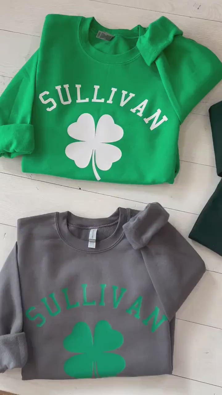 St. Patrick's Day Sweatshirt, Personalized St. Patrick's Day Sweatshirt, Custom Sweatshirt, Custom Clover Sweatshirt, Customizable Shirt