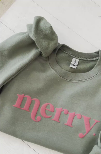 Family Embossed Merry Christmas Sweatshirt, Matching Christmas shirts, Holiday shirt, Merry Sweatshirt, Christmas Crewneck Sweatshirt, party