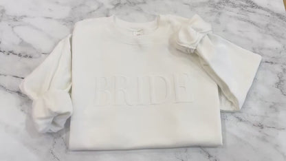 Embossed Pure White Bride Sweatshirt