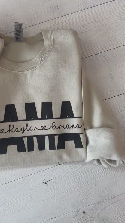 Custom mom sweatshirt, mothers day gift, Mama crewneck, Mom shirt with names, gift for her, mothers day shirt, mama shirt, custom mama shirt