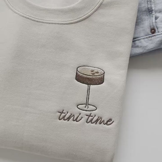 Tini Time, Espresso Martini Crewneck, Embroidered Espresso Martini Sweatshirt, Just A Girl Who Loves Espresso Martinis, Martini Time