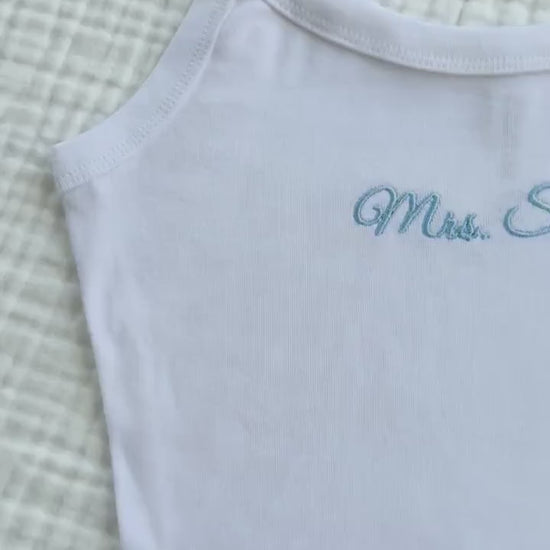 Embroidered Spaghetti Strap Tank Top, Mrs. Tank, Bride T-Shirt, Bridal Shower Gift, Engagement Gift, Bridal Tank Top, Mrs. Baby Tee,