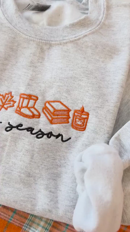 Personalized Halloween Sweatshirt, Cozy or Spooky Season Embroidery