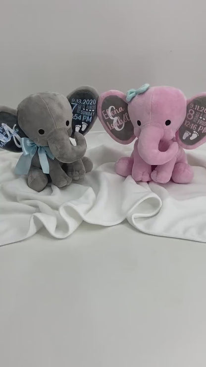 Personalized Elephant Birth Announcement Keepsake