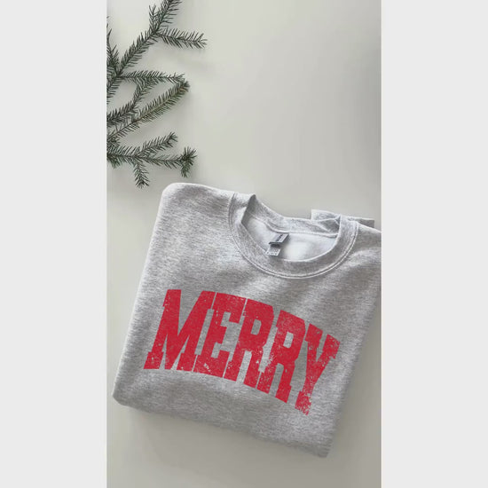 Womens Christmas Sweatshirt, Merry Sweater, Christmas Crewneck, Retro Christmas, Winter Sweatshirt