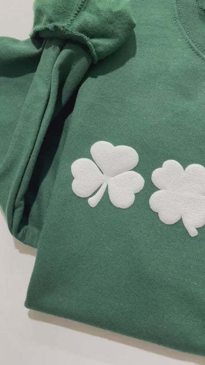 Embossed St. Patricks day Sweatshirt, Women's St Paddy's Day Outfit, Shamrock Sweatshirt, Lucky Sweater, St Pattys Day Sweater