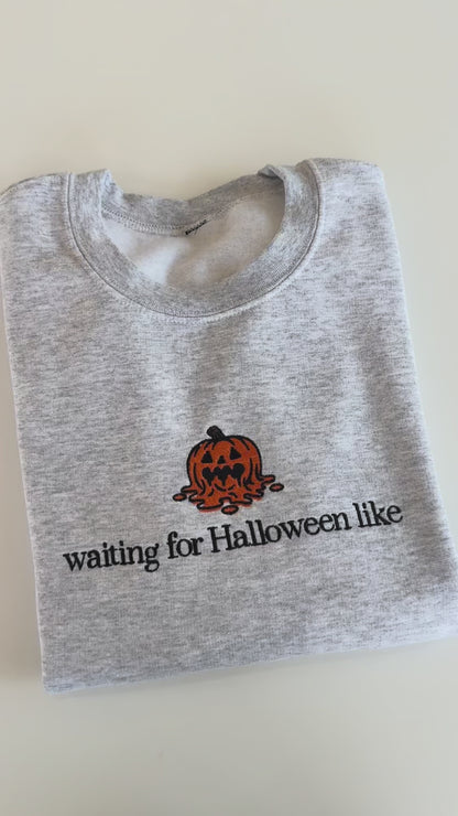 Women's Embroidered Halloween Vintage Pumpkin Sweatshirt