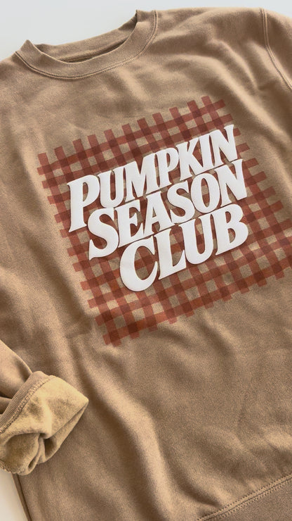 Pumpkin Season Club Sweatshirt – 3D Puff Print Fall Crewneck