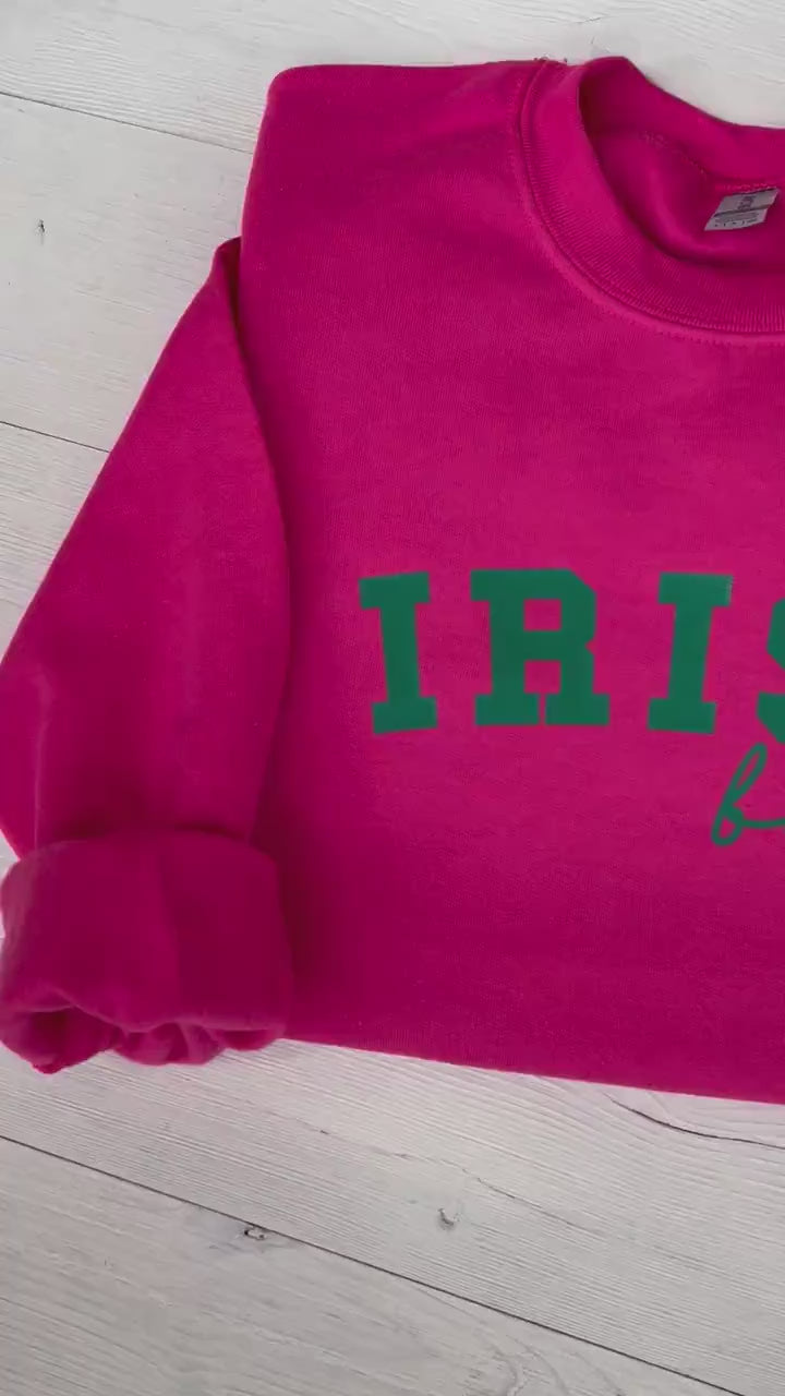 Irish Babe Sweatshirt, Womens Shamrock Crewneck, St Patricks Day Top, St. Pattys Day Outfit, Irish tops, Sweater for St. Patricks Day