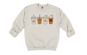 Monogram Pumpkin Spice Coffee Oversized Customizable Sweatshirt