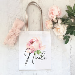 Personalized Floral Tote