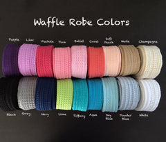 Waffle weave embroidered robe/ bridesmaid gift/ wedding robe/ wedding gift bathrobes