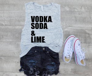 vodka soda lime, vodka soda lime tee, custom tank, Graphic tank, women tank, cute tank, gift for her, gift ideas, personalized