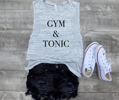 gym and tonic tank, custom tank, Graphic tank, women tank, cute tank, tank quote, fashion, gift for her, gift ideas, personalized