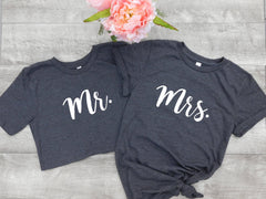 Mr and Mrs Shirts - Mr Shirt - Mrs Shirt - Husband Shirt - Wife Shirt - Engagement Gift - Newlywed Tee - Groom T - Bride T - Honeymoon Shirt