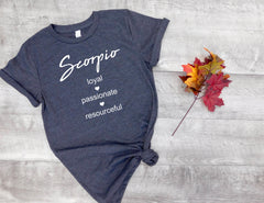 scorpio sign shirt, scorpio astrological sign shirt, scorpio shirt, scorpio birthday gift, gift idea, birthday gift, personalized gift