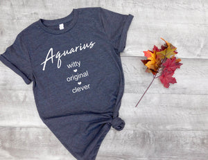 aquarius sign shirt, aquarius astrological sign shirt, aquarius shirt, aquarius birthday gift, gift idea, birthday gift, horoscope gift