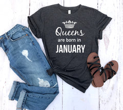 queens are born in January shirt, January birthday shirt,  January gift, gift idea birthday gift, personalized gift, gift for her