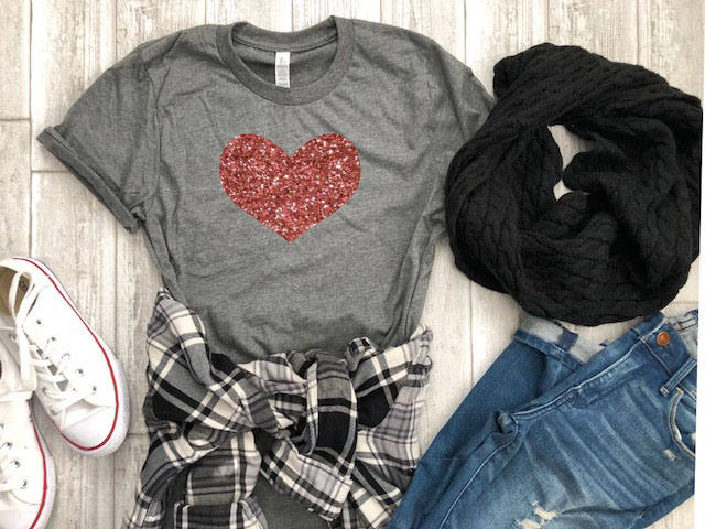 rose gold heart shirt - valentines day heart shirt - rose gold glitter heart shirt - heart shirt - valentines day gift - gift for her