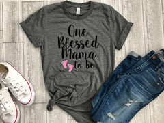gender reveal shirt - blessed mama to be shirt - its a girl shirt - its a boy shirt, gender reveal idea, blessed mama tee, gender reveal tee