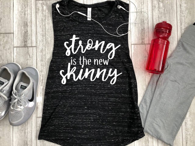 Strong is the new skinny tank - Womens Gym Tank - Fitness Tank Top - Workout Tank Top - Yoga shirt - Muscle Tank Top - Gym shirt - Gym Tank