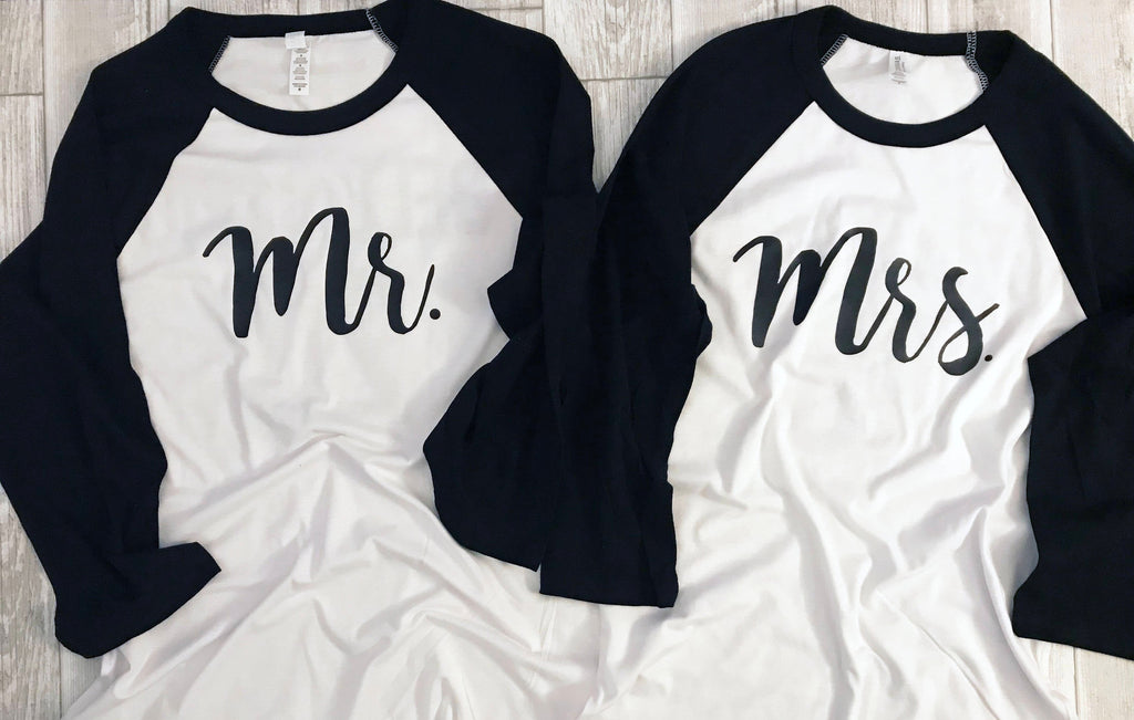 couples baseball shirt - mr and mrs baseball tee - couple baseball tee - wedding gift - bridal party gift - engagement gift - gift for bride
