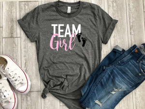gender reveal shirts- team boy shirt - team girl shirt - its a girl shirt - its a boy shirt - gender reveal idea - gender reveal tees