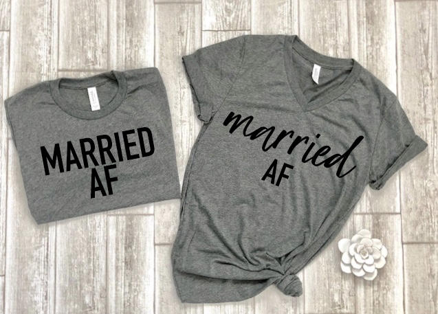 married AF shirts - wifey hubby shirts - honeymoon shirts - wifey t-shirt set - couples shirts - bride shirts - groom shirts free shipping
