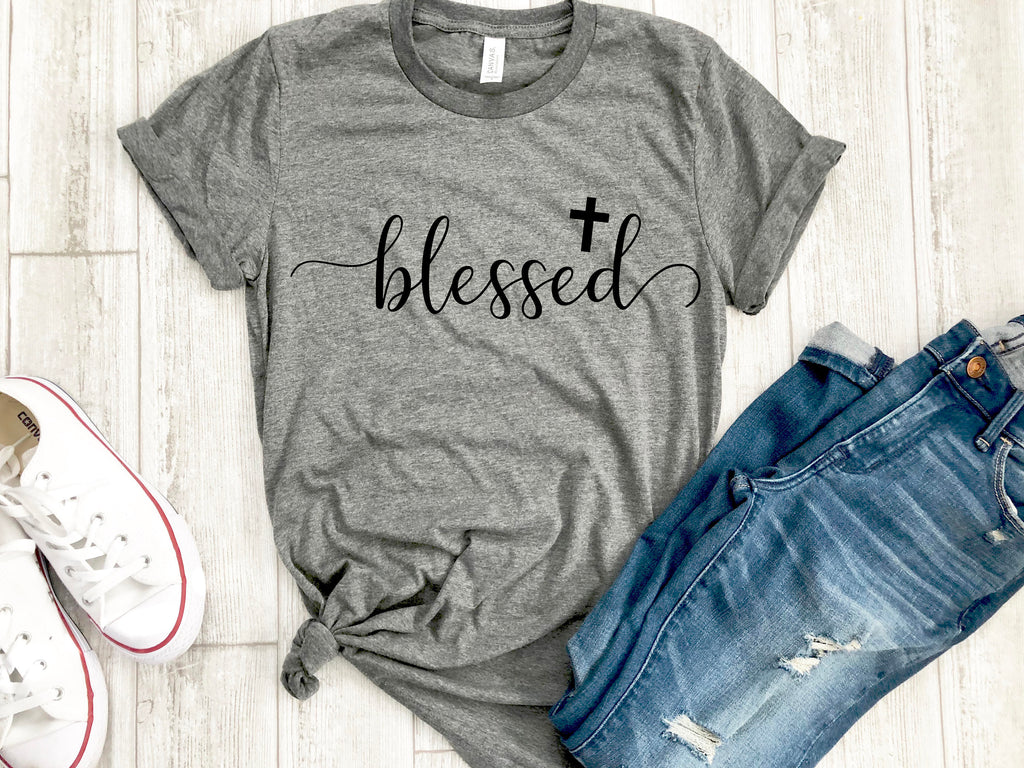 blessed tshirt - Womens Easter shirt - Womens blessed shirt - Cross tee - Womens Christian apparel - Womens Christian shirt - Easter shirt