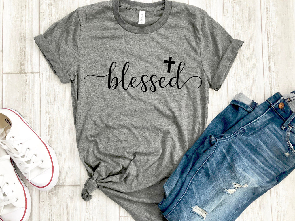 Womens Easter shirt - Womens blessed shirt -  blessed tshirt - Cross tee - Womens Christian apparel - Womens Christian shirt - Easter shirt