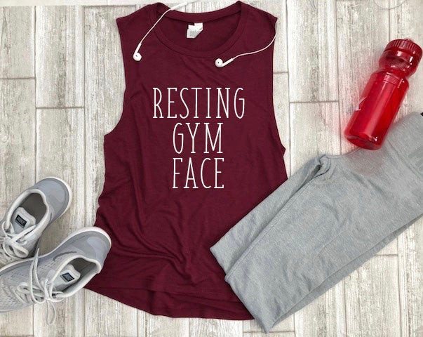 Gym tank, Resting gym face, tank, Women's gym tank, trendy gym tank, c –  Up2ournecksinfabric