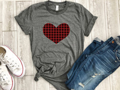 buffalo plaid shirt - valentines day shirt - buffalo plaid heart shirt - heart shirt - valentines day gift - gift for her - womens shirt