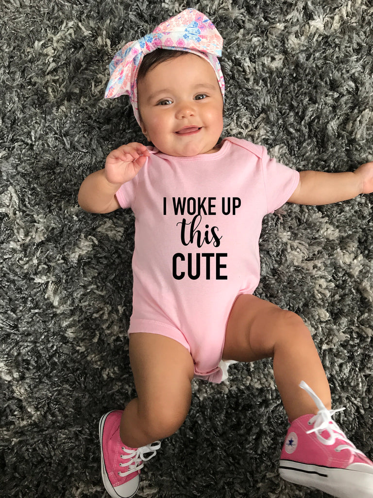 cute baby shirt, I woke up this cute, baby shower gift, first birthday gift, gift for baby, toddler birthday gift, infant gift, gift,