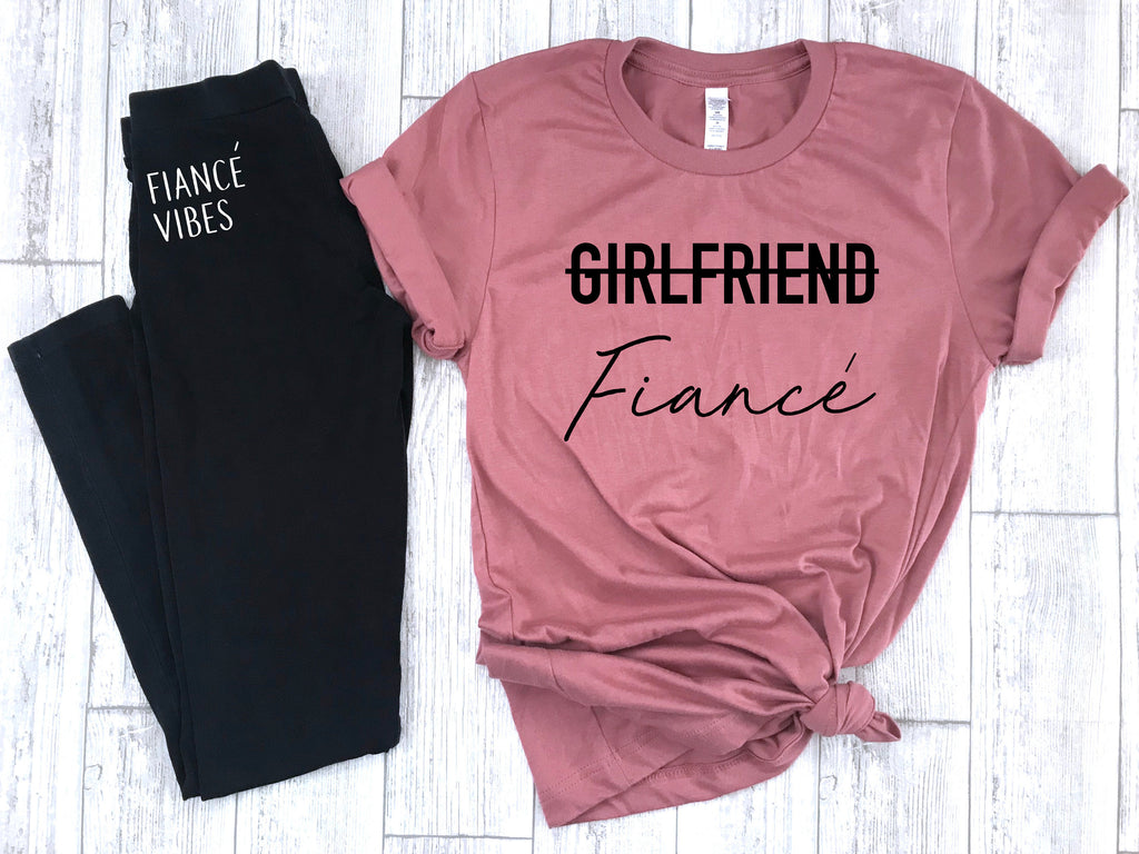 engagement gift, fiance shirt, gift set for engaged, just engaged gift set, fiance leggings, engagement party gift, gift for fiance, fiance