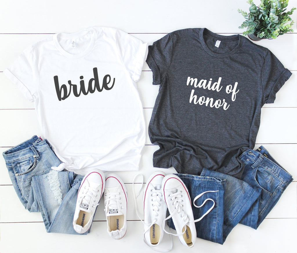 made of honor shirt - bridal party shirts -  bride shirt - bridal shirts - bridesmaid shirts - bridal party gift - bachelorette party shirts